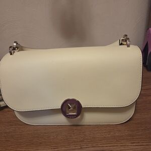 Cream Leather Shoulder Bag